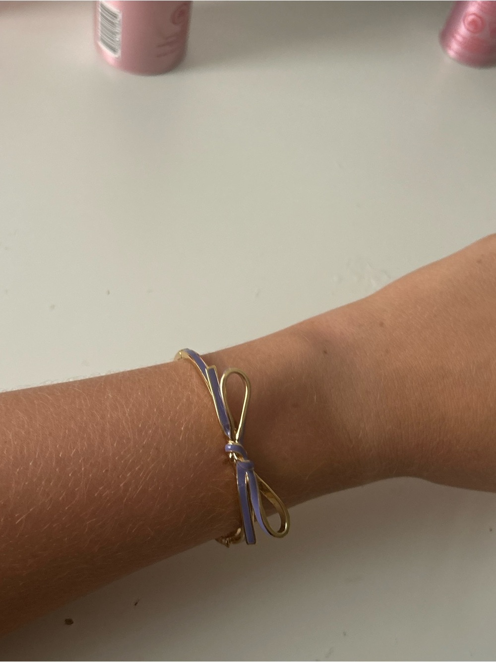 Gold Bow Bracelet with Lavender Accent - Women Jewelry KATE SPADE